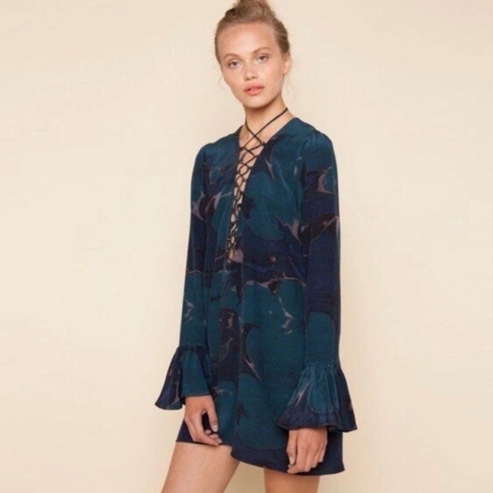 Stone Cold Fox X Revolve Franklin Dress 100% Silk Size 2 S/M - Picture 3 of 13